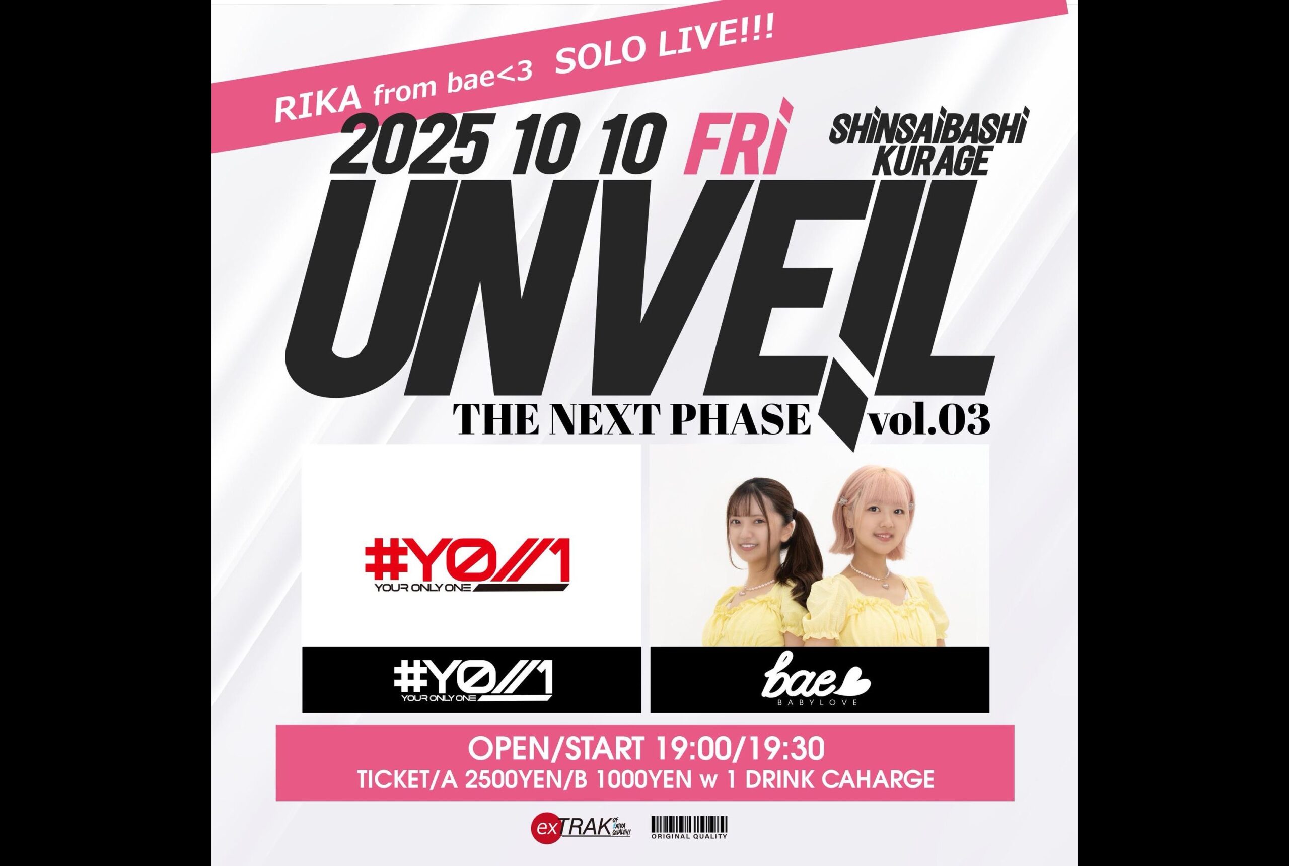 -#YO//1& bae<3 REGULAR LIVE-“UNVEIL//THE NEXT PHASE vol.3”